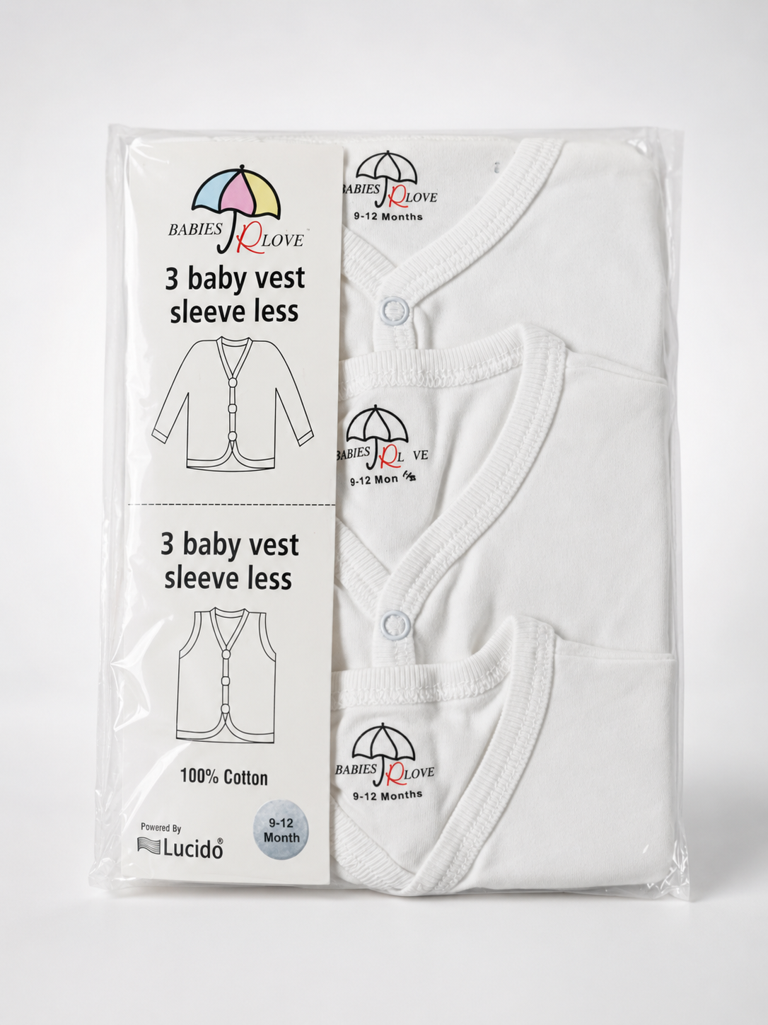 Baby Vest Pack of 3 – Sleeveless Soft Cotton