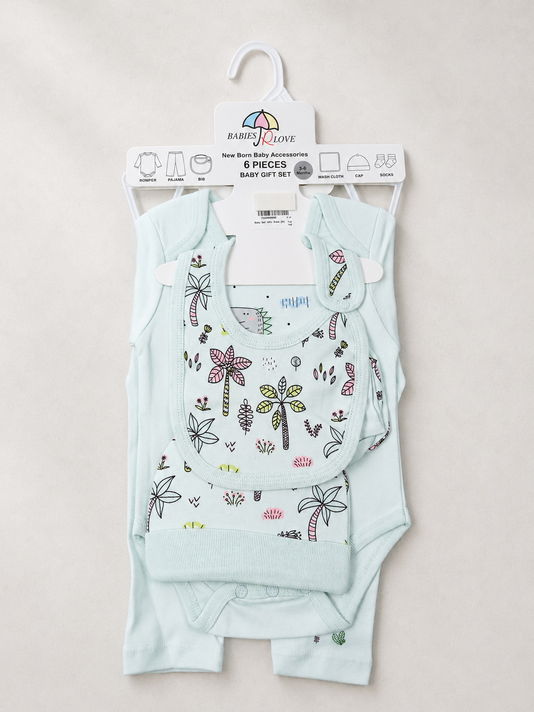 Mint 6 Pieces Baby Gift Set – Soft Comfort Fabric