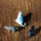 Miniaturbild: Blue Flower Cat - Brooch #FCBRO5