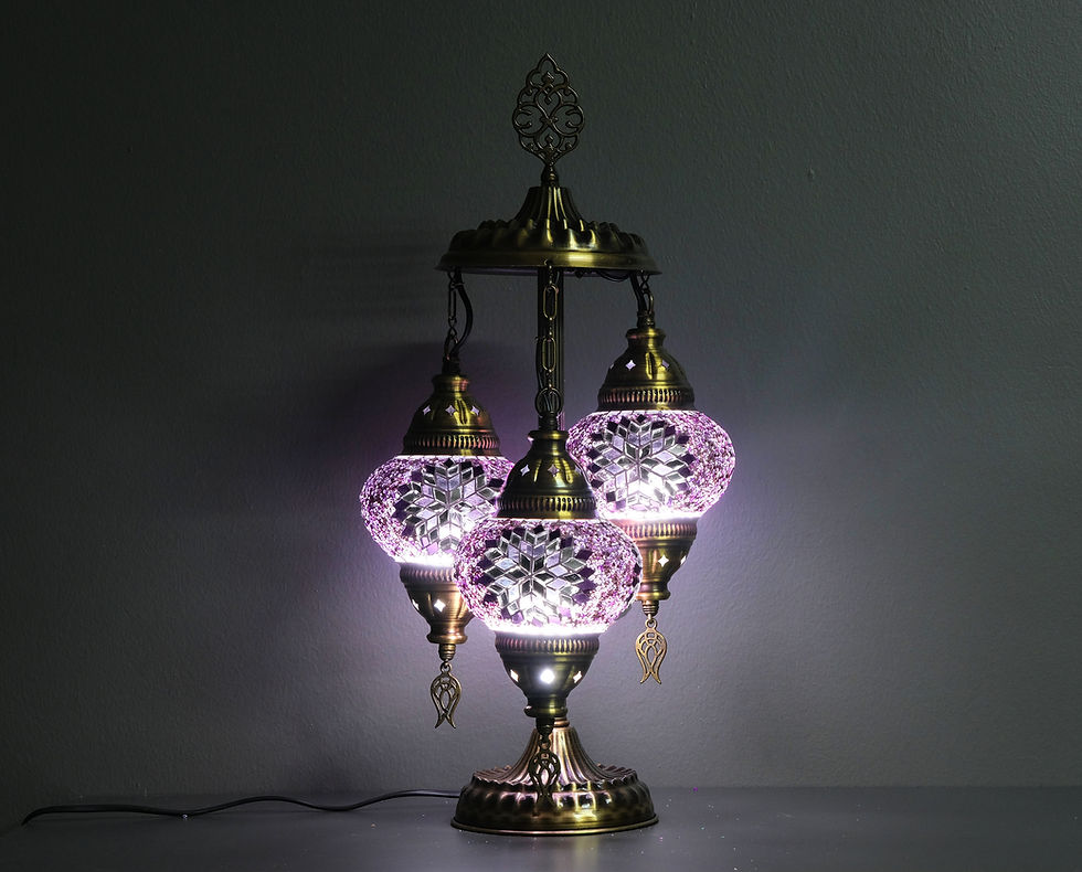 Thumbnail: 3 Globe Turkish Mosaic Table Lamp