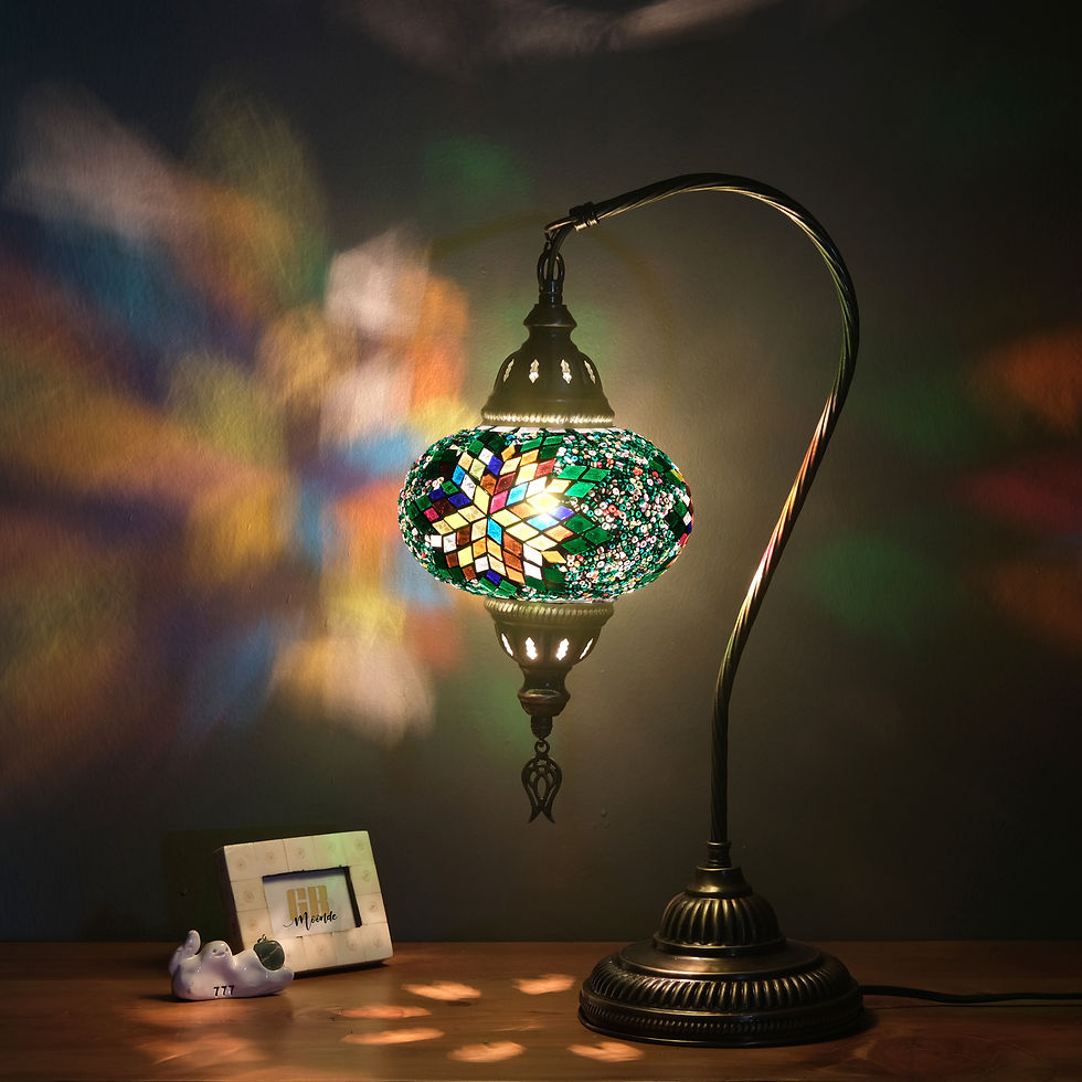 Thumbnail: Turkish Mosaic Lamp, Moroccan Desk Lamp, Traditional Turkey Lighting,
