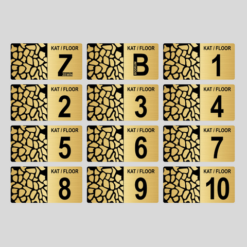 Binave oteller için özel olarak tasarlanan bina kat numaraları, alüminyum yüzey üzerine dijital baskı ile üretilir. Arkasındaki çift taraflı bant sayesinde hızlı ve kolay montaj imkanı sunar. Şık tasarımıyla mekanınızın ambiyansını tamamlar.