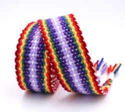 Handfasting Cord - double rainbow