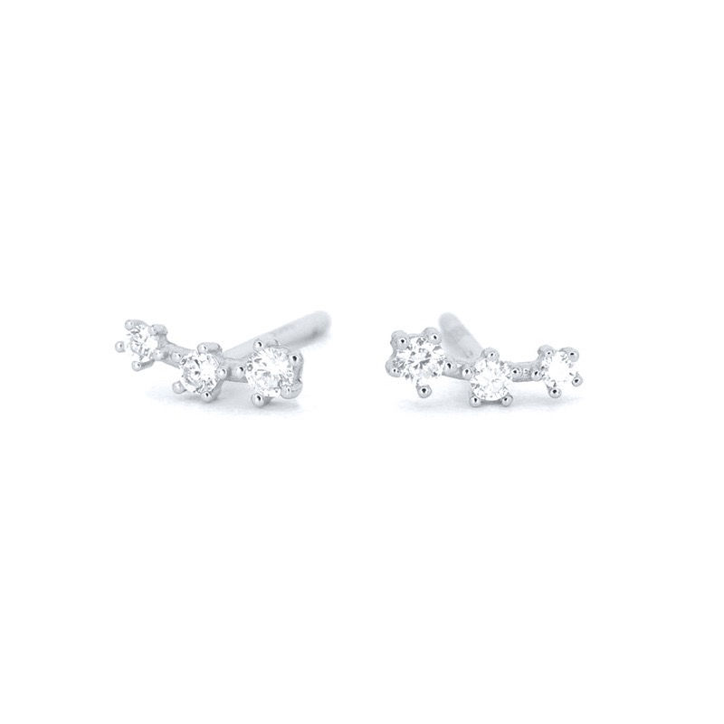 Thumbnail: S925 Mini Three Stone Studs 