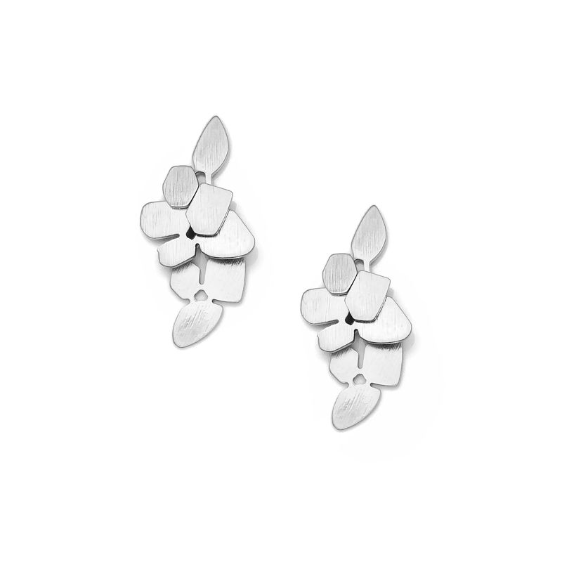 Thumbnail: Matte Fleur Drop Earrings -S925 Post