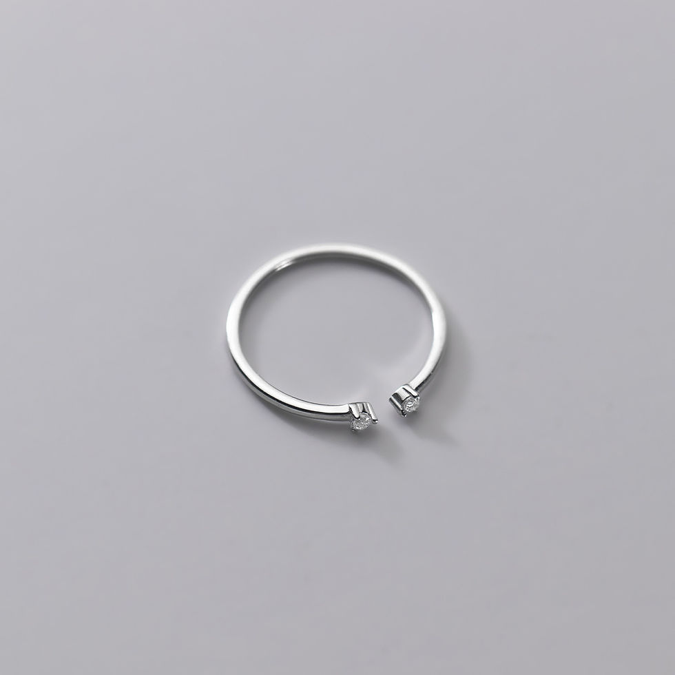 Thumbnail: S925 Adjustable CZ Open Stacker Ring