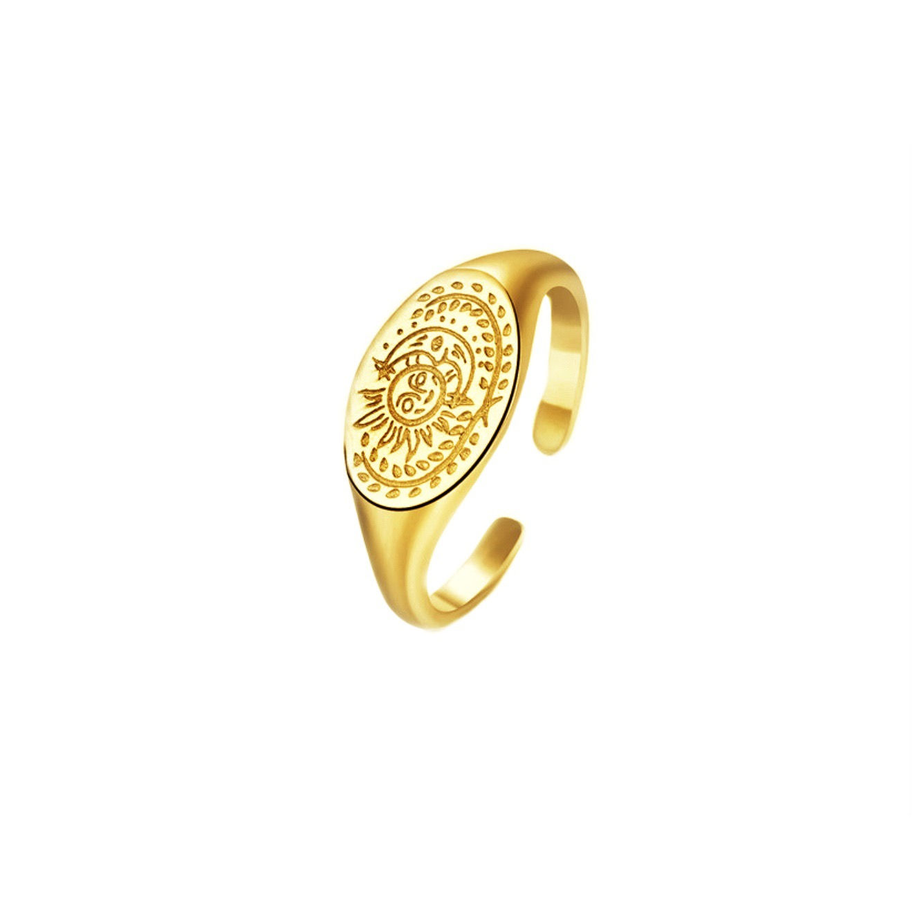 S925 Moon & Sun Signat Ring