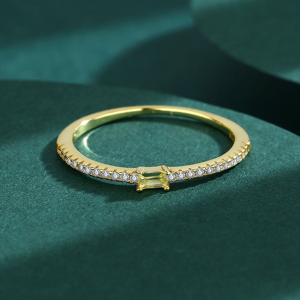Thumbnail: S925 Yellow Baguette CZ Ring
