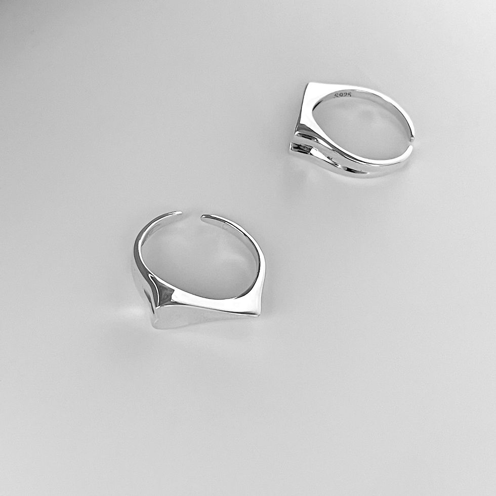 Thumbnail: S925 Long Heart Signet Ring