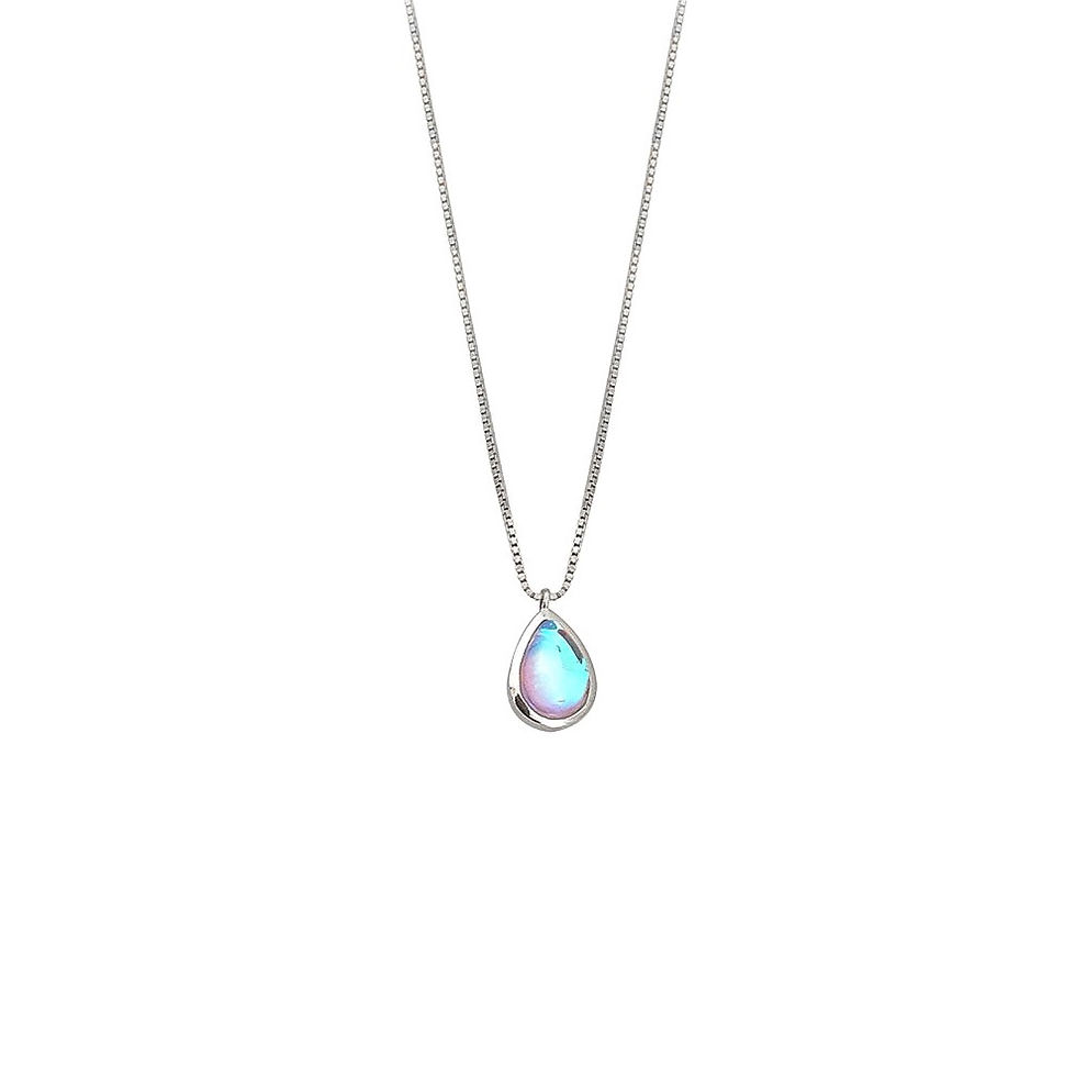Thumbnail: S925 Glass Teardrop Necklace 
