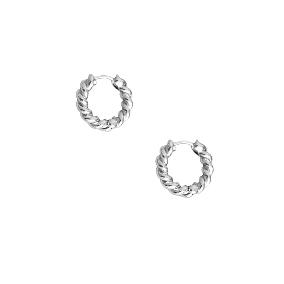 Thumbnail: 18K Gold PVD Plated- Twisted Hoop Earrings 