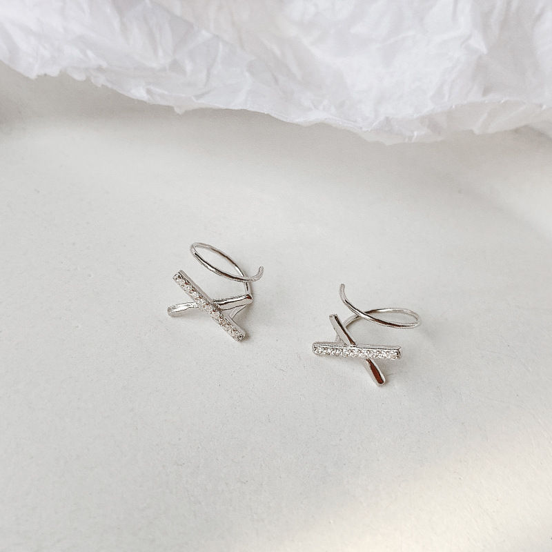 Thumbnail: S925 Criss Cross Spiral Earrings