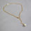 Thumbnail: 18K Gold PVD Plated- Dropped Pearl Necklace 