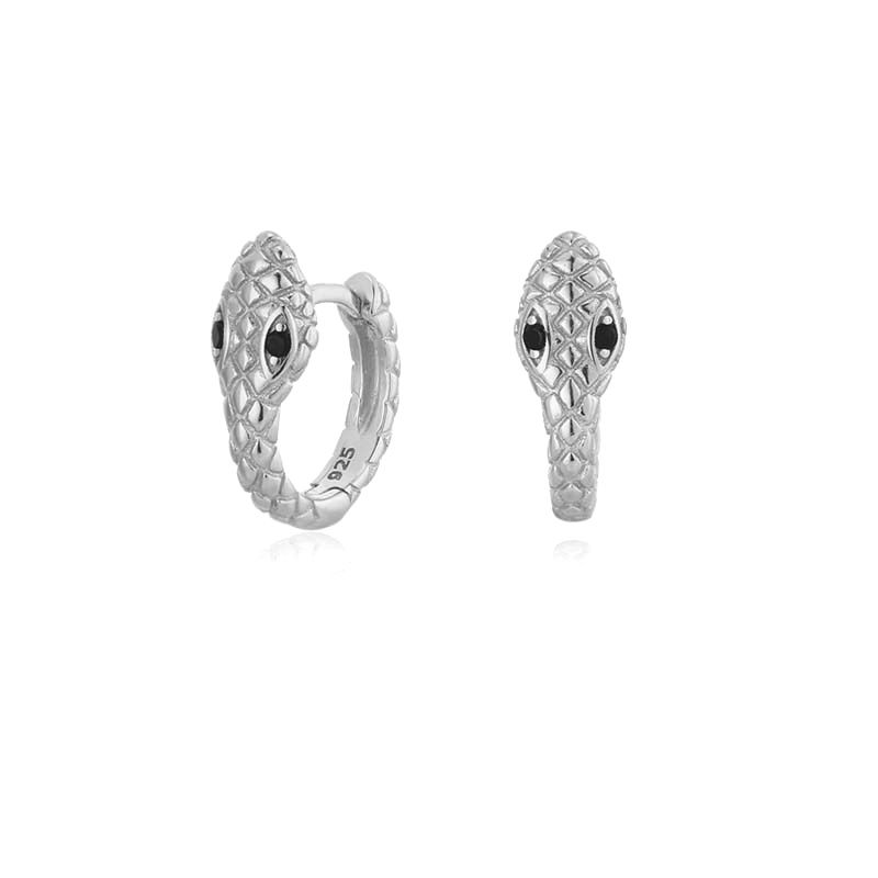 Thumbnail: S925  Snake Stud Huggies Earrings