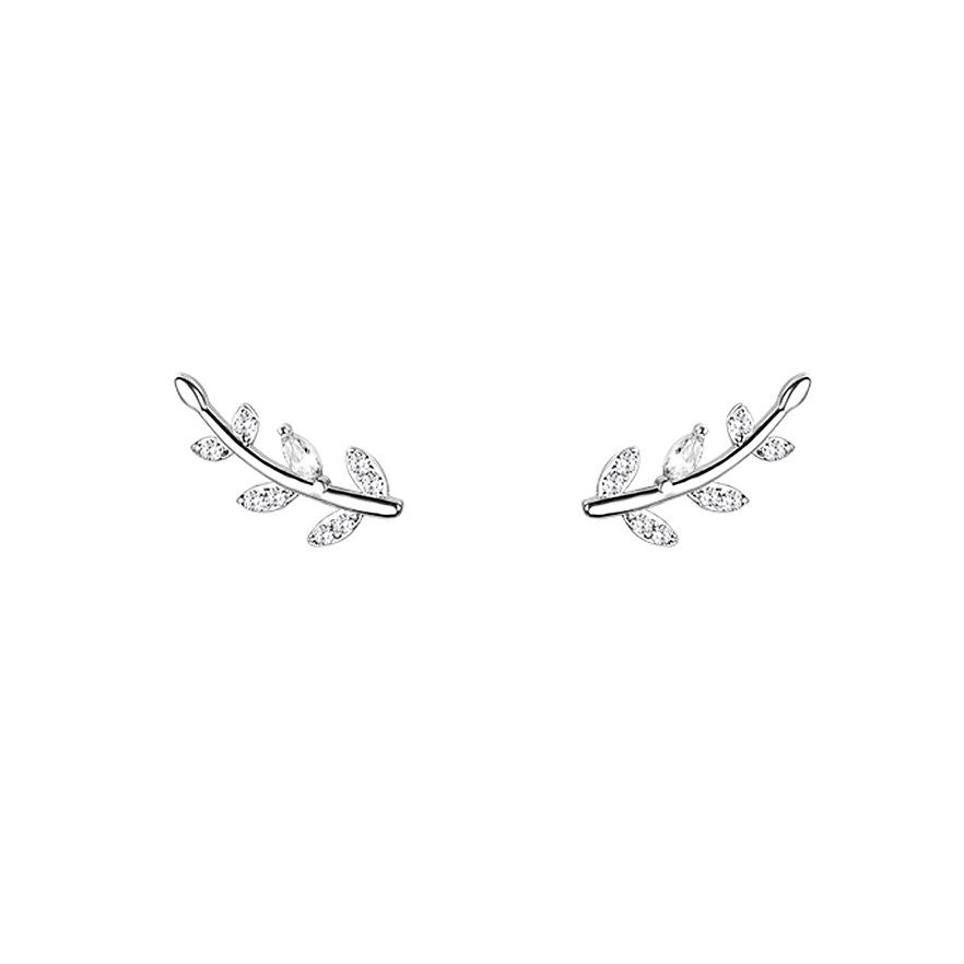 Thumbnail: S925 CZ Olive Leaf Earrings