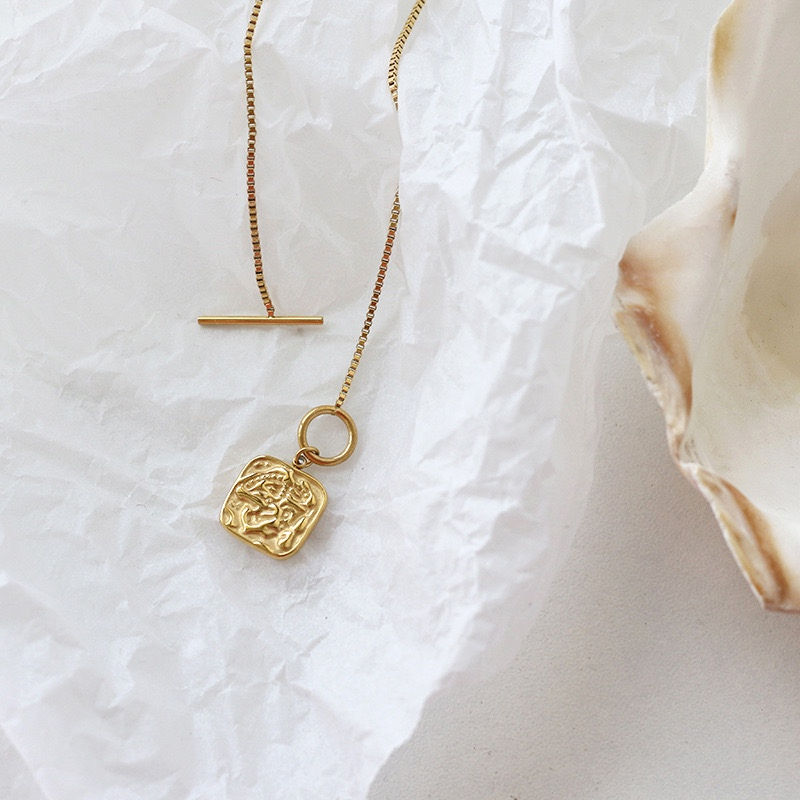 Thumbnail: 316L - 18k Gold Plated Square Necklace