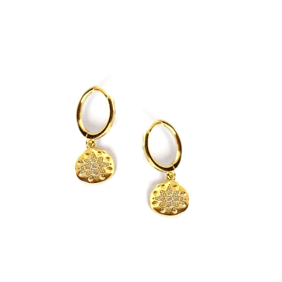 Thumbnail: S925 North Star Disc Earrings