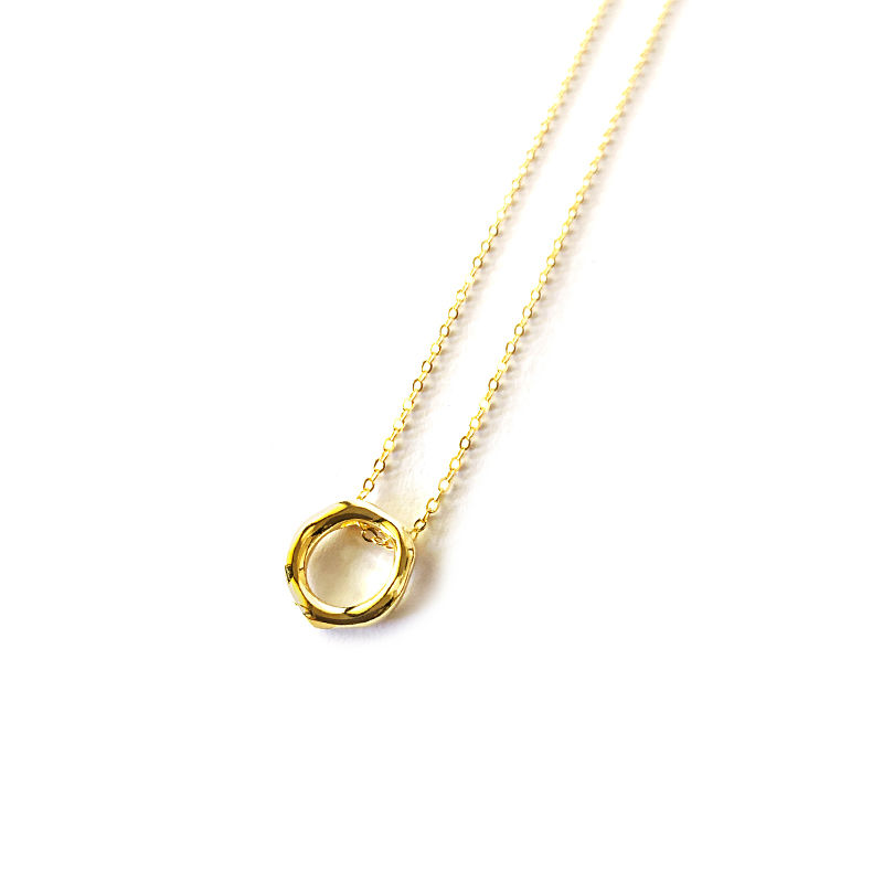 Thumbnail: S925 Open Circle Gold Necklace