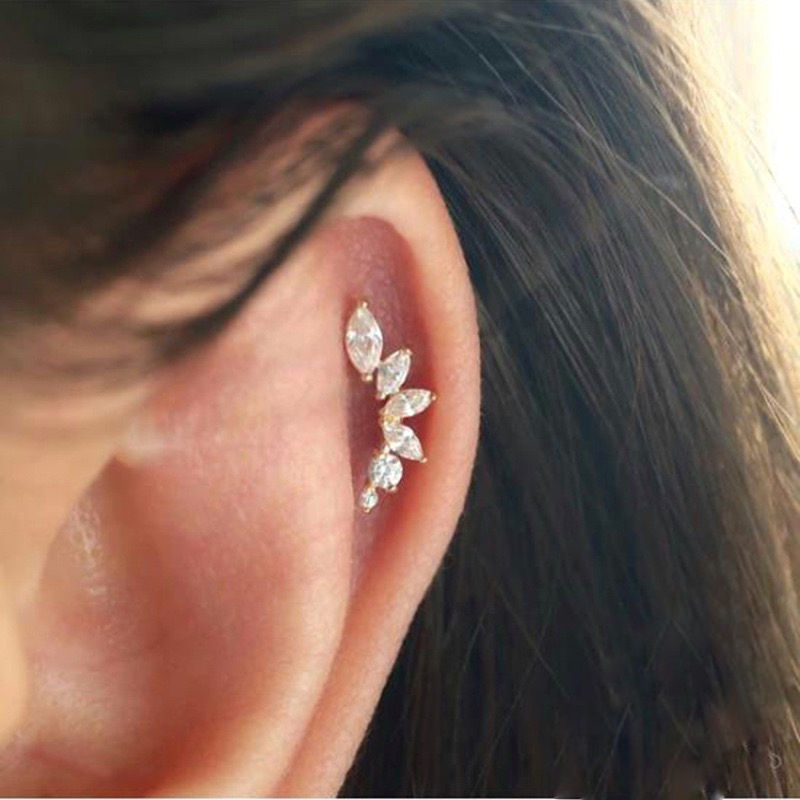 Thumbnail: S925 CZ Barbell Earring