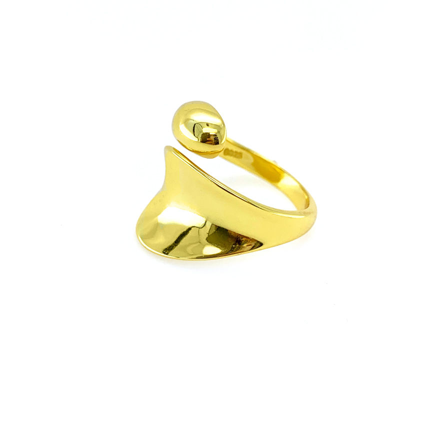 Thumbnail: S925 Geometry Curved Adjustable Ring