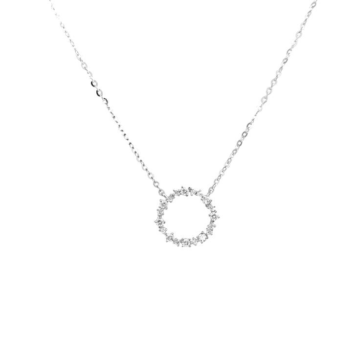 Thumbnail: S925 CZ Halo Necklace