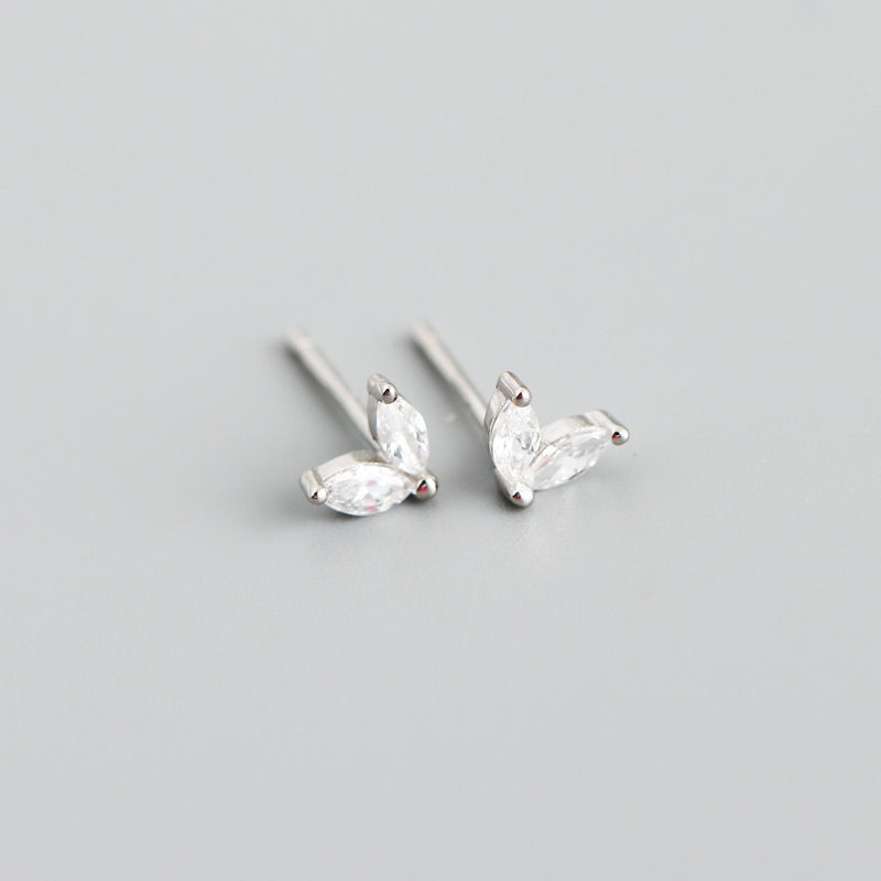 Thumbnail: S925 Two Leaf Earrings