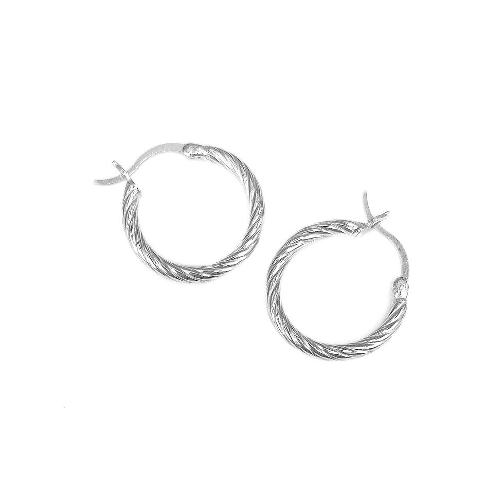Thumbnail: S925 20mm Twist Hoop Earrings