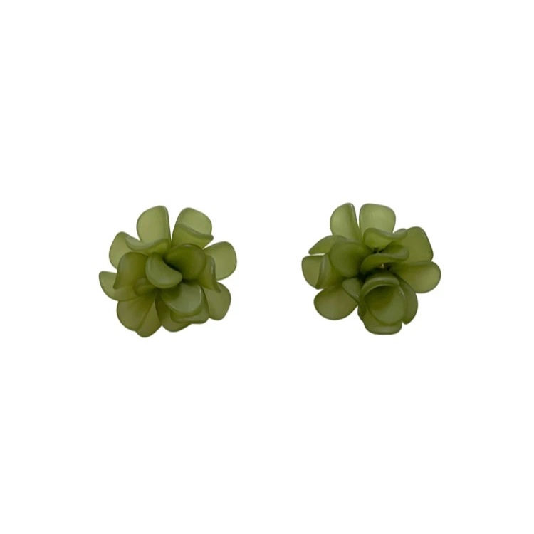 Thumbnail: Green Petal Earring- S925 Post