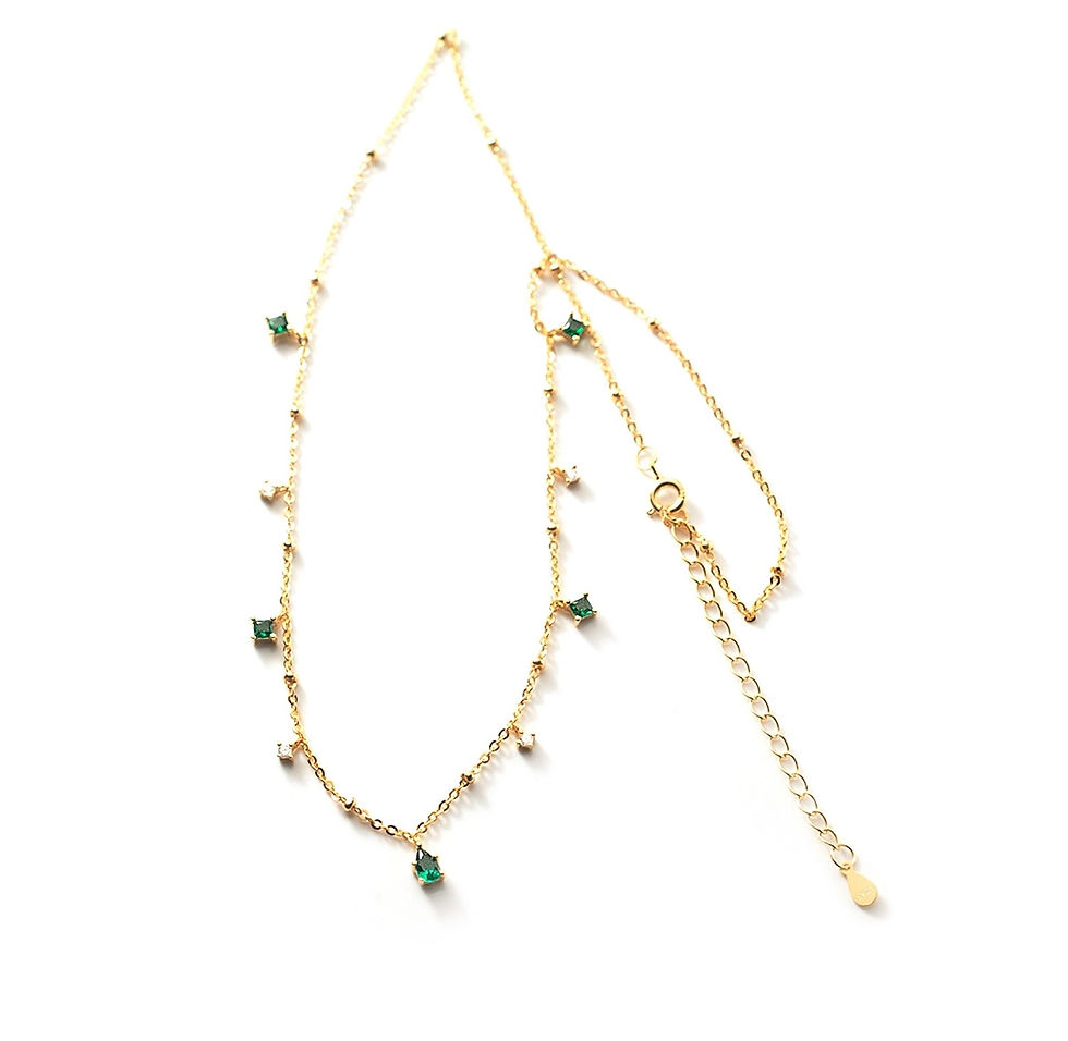 Thumbnail: S925 Emerald Droplet Necklace