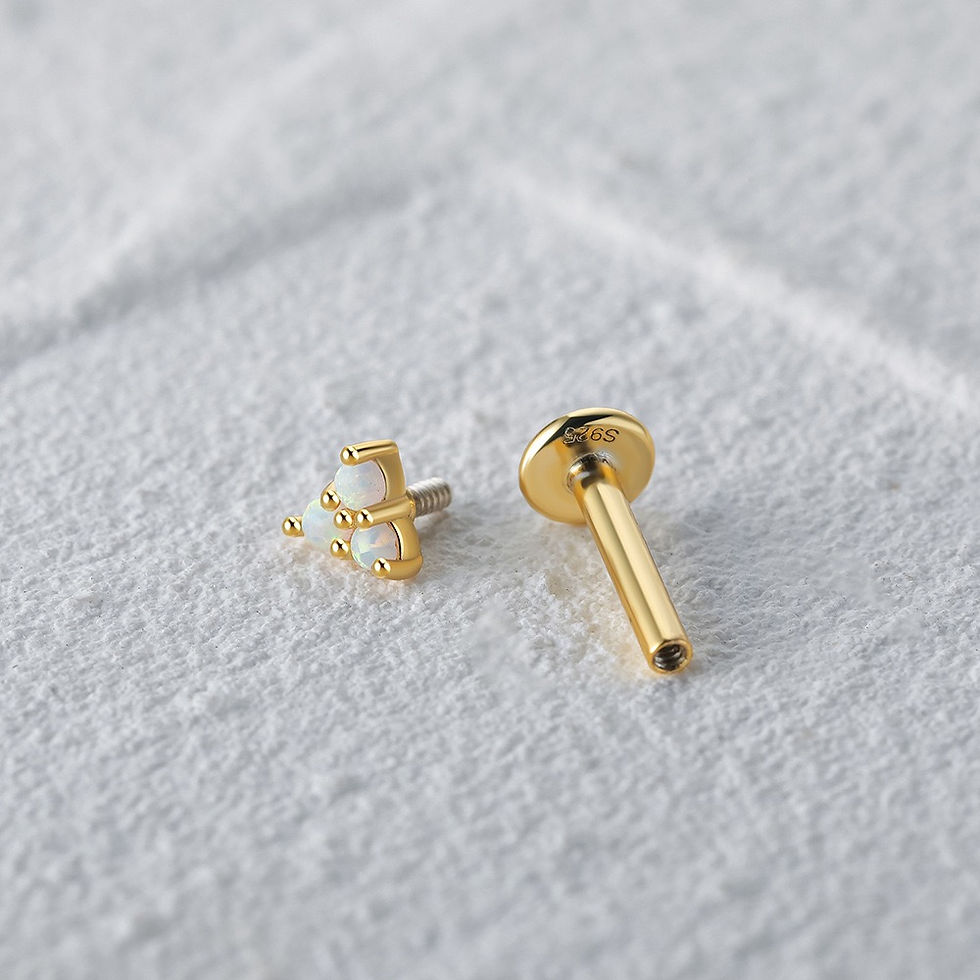 Thumbnail: S925 Three Opal Flatback Earring