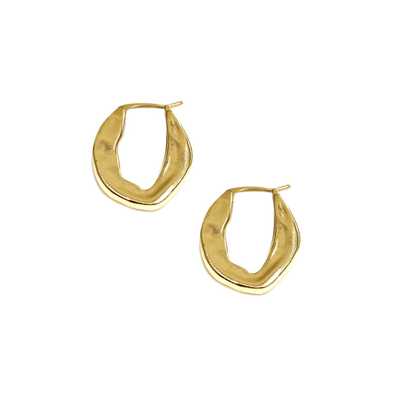 Irregular Oval Hoop Earring