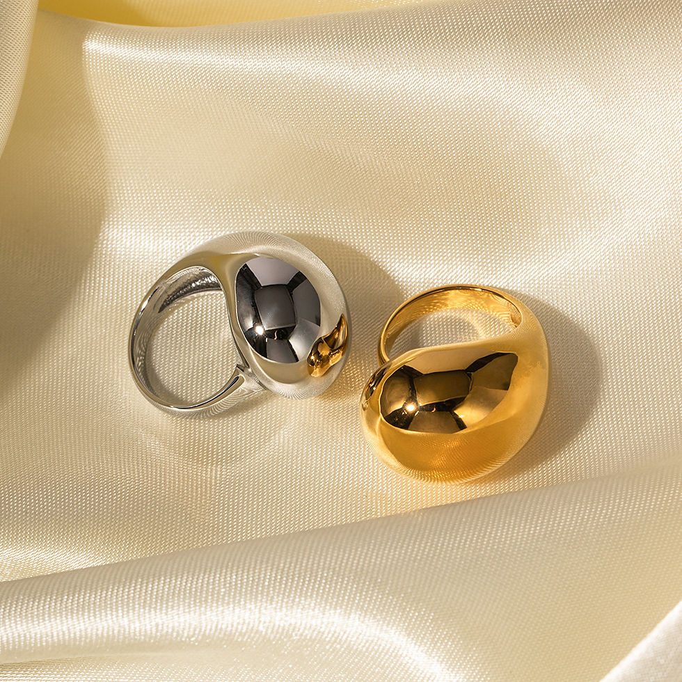 Thumbnail: 316L - Stainless Steel Teardrop Statement Ring
