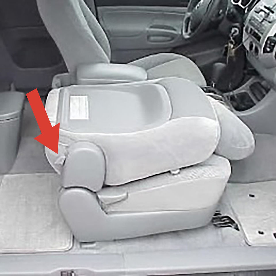 Identifying the rear passenger control to move the front seat