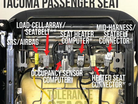 Wiring and connectors for a non-power but heated 3rd Gen Tacoma passenger seat