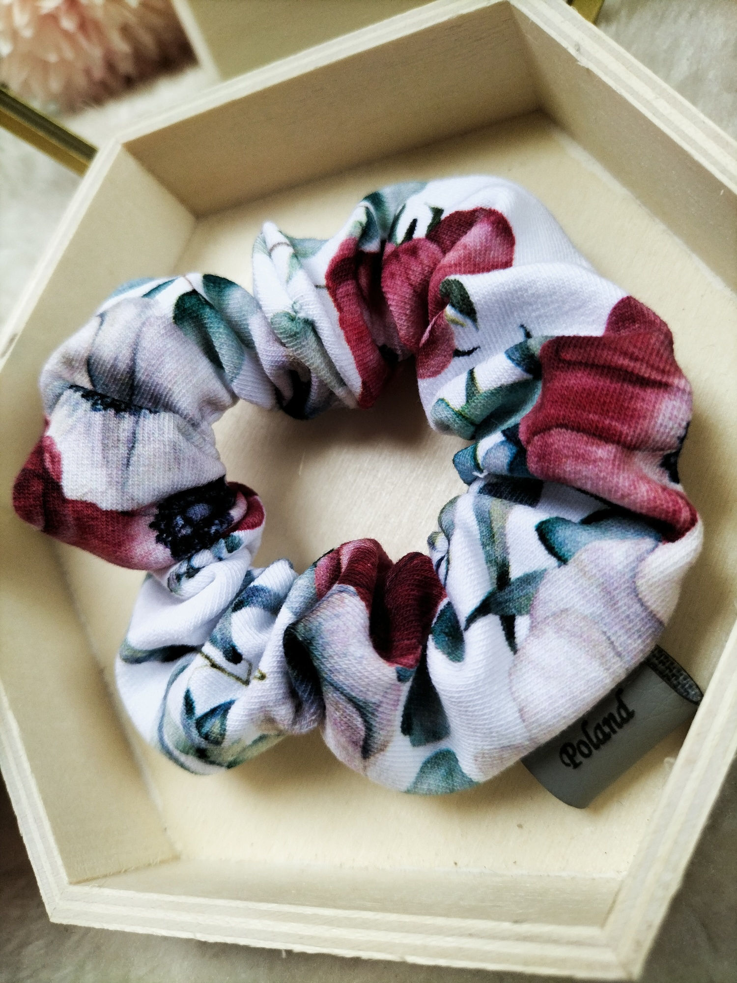 Frotka gumka do włosów kwiaty