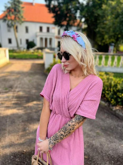 Opaska na głowę marszczona kwiaty damska i dla dzieci KOSS