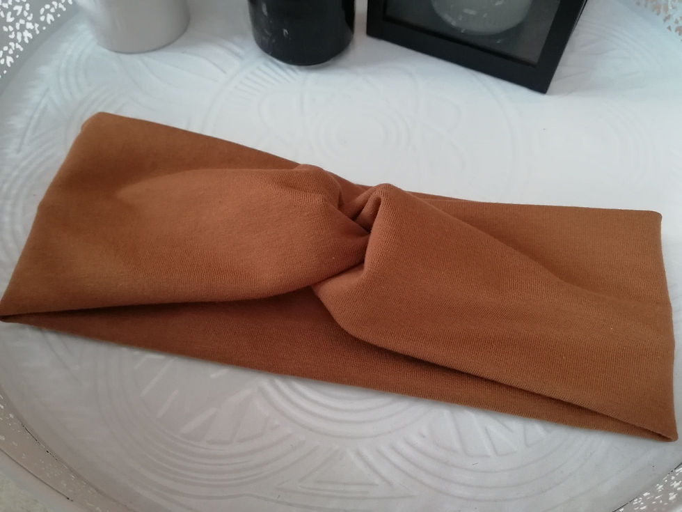 Opaska na głowę szeroka 10cm brązowa