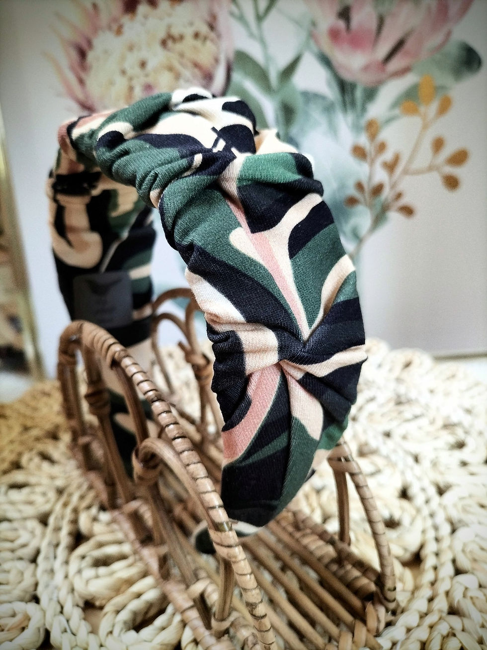 Opaska na głowę marszczona damska i dla dzieci wzór jungla KOSS