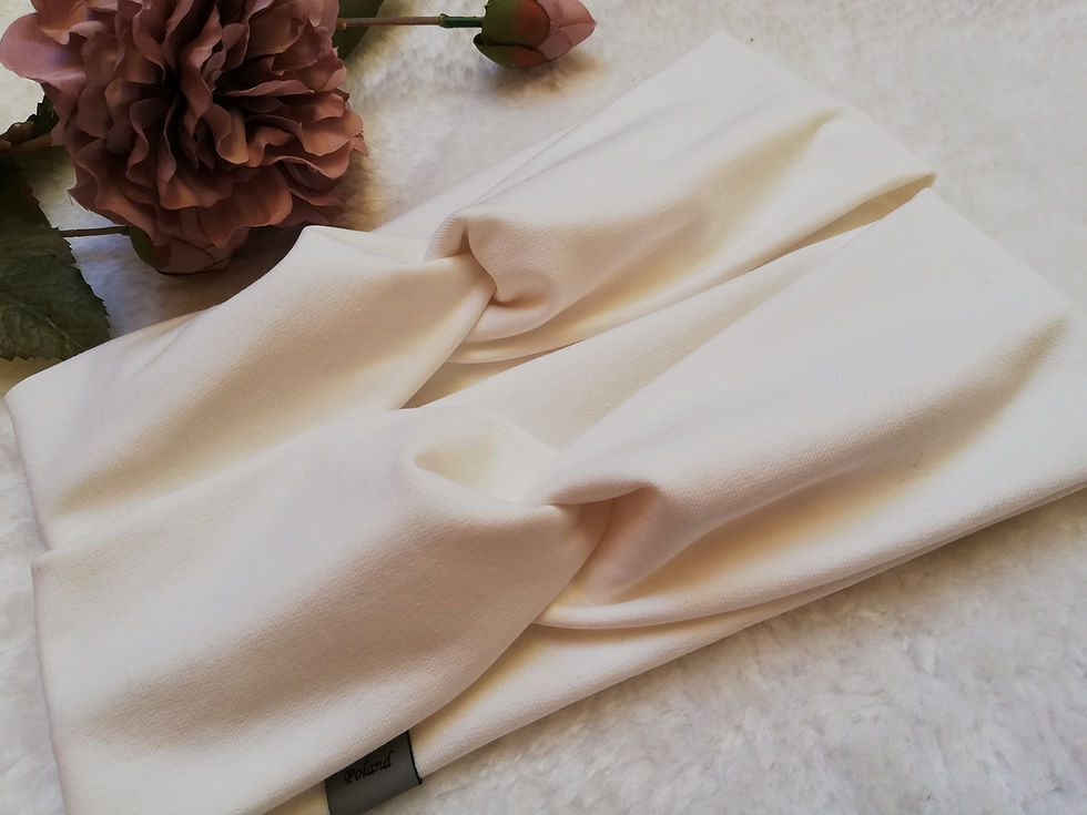 Opaska na głowę szeroka damska i dla dzieci ecru