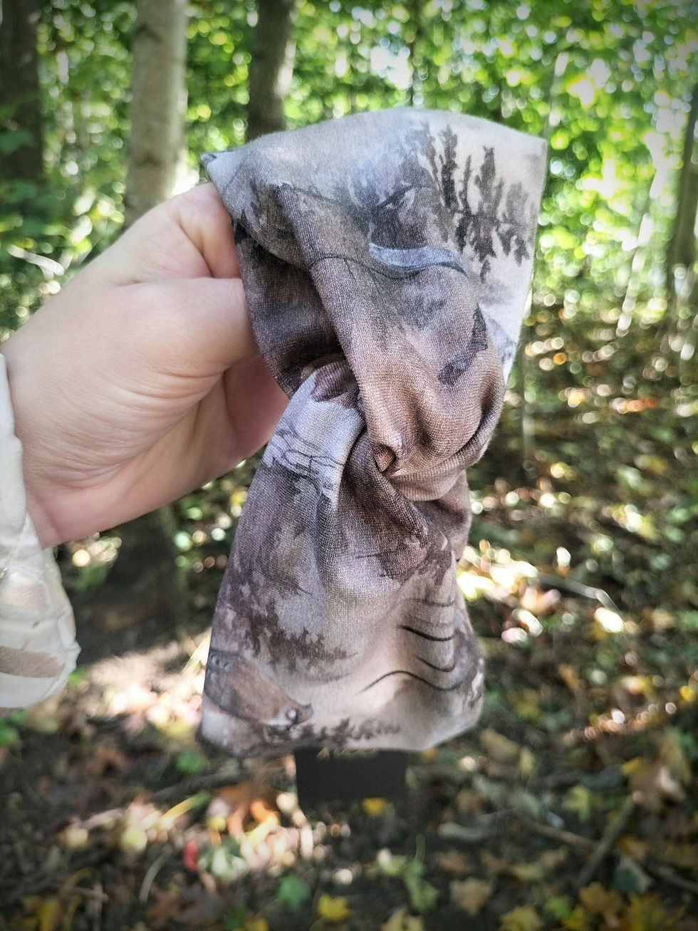 Opaska damska twistband leśne zwierzęta las leśne ptaki KOSS