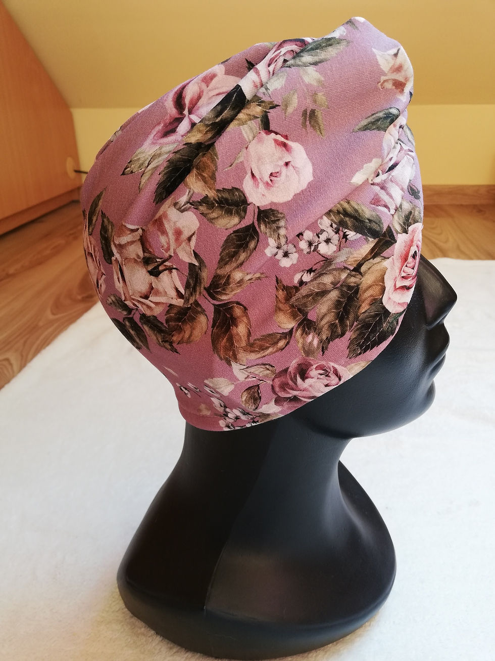 Turban damski i dla dziecka kwiaty