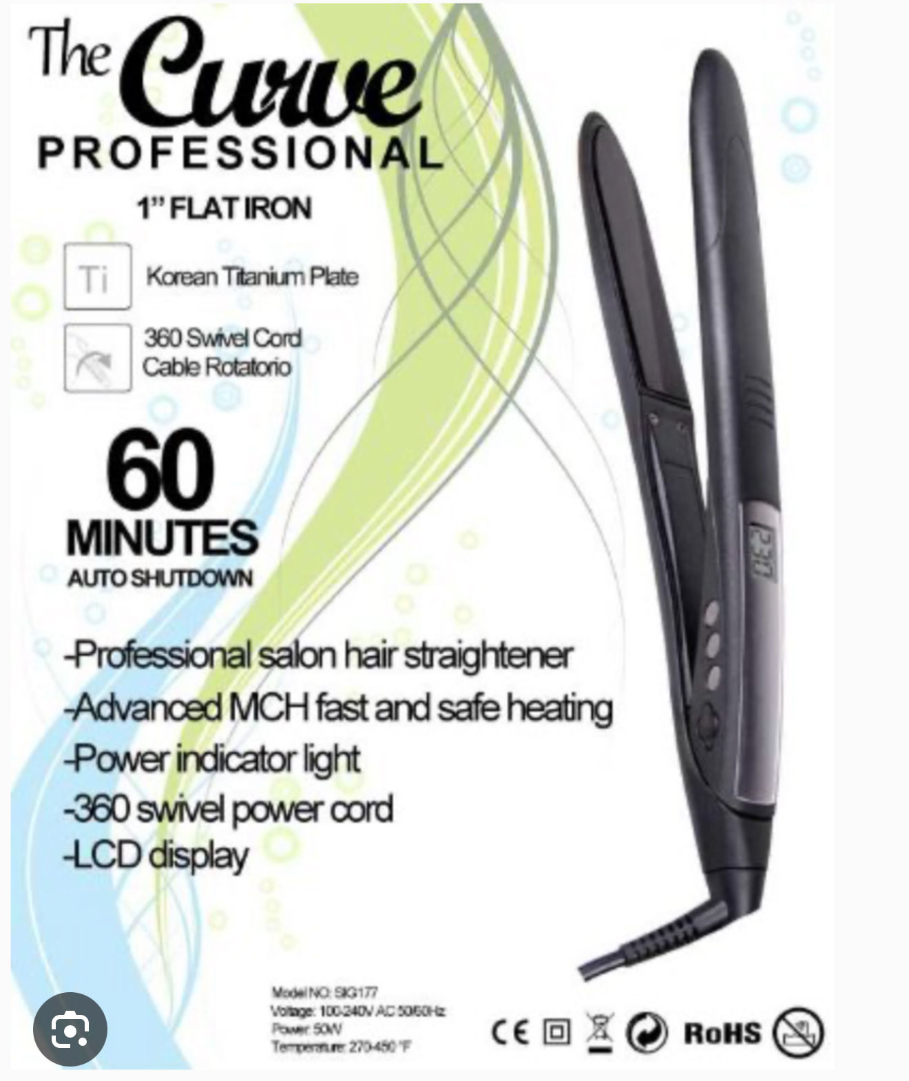 The Curve Professional 1” Flat Iron