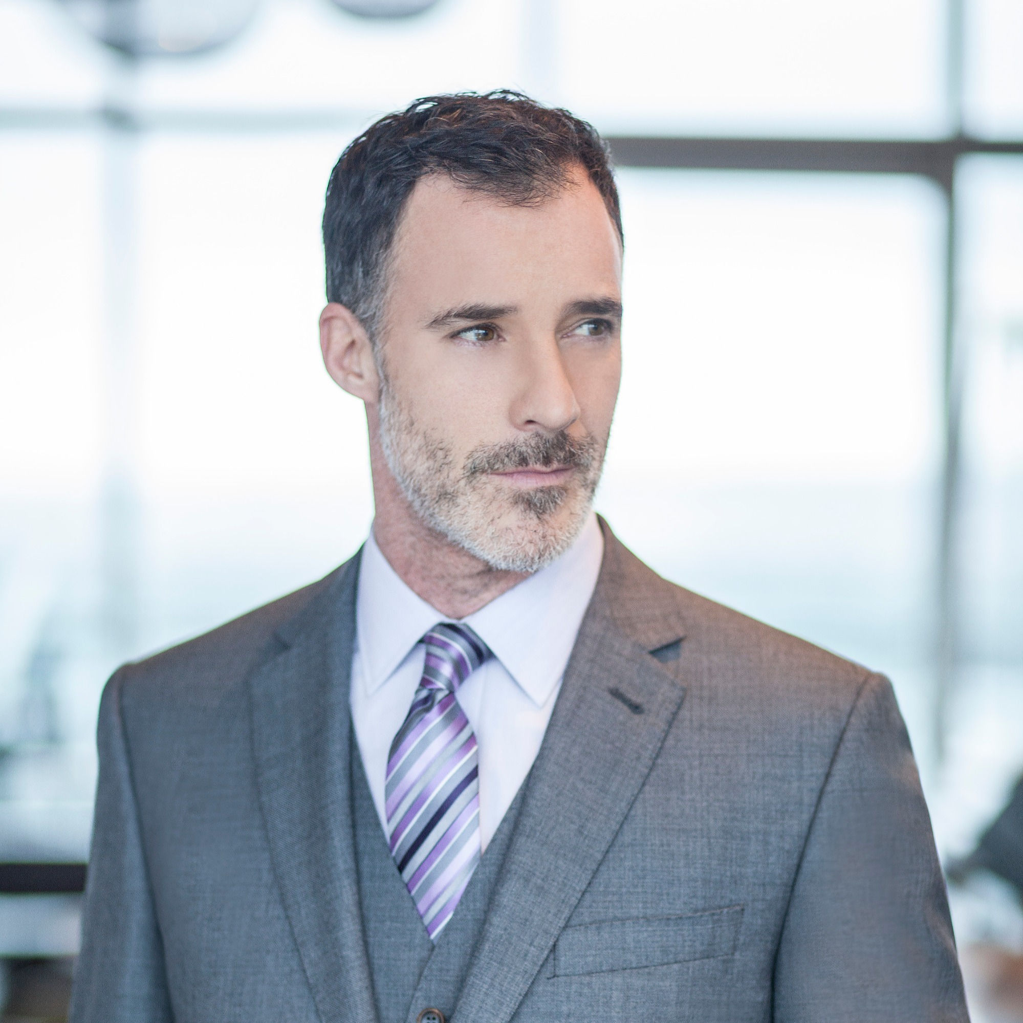 VivaldiPro Silver Grey Sharkskin Suit (LE004)