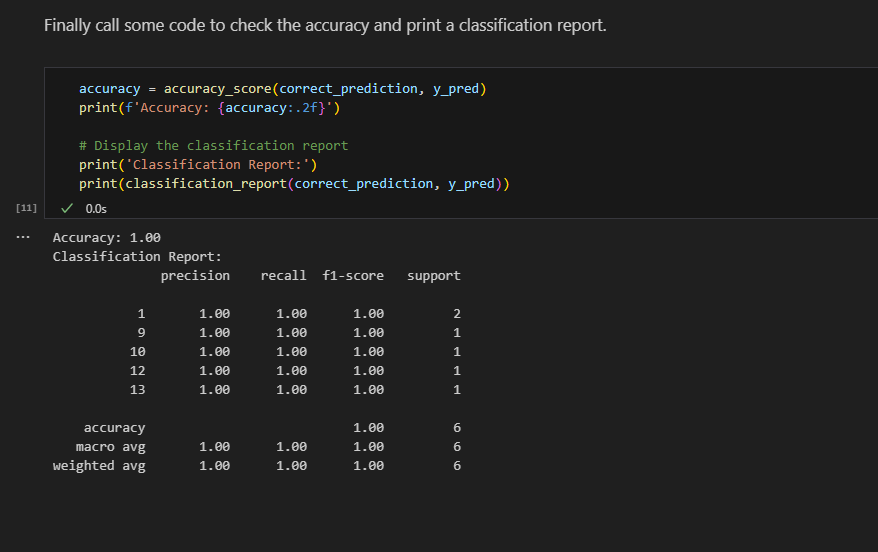 Demonstrate the accuracy of the model