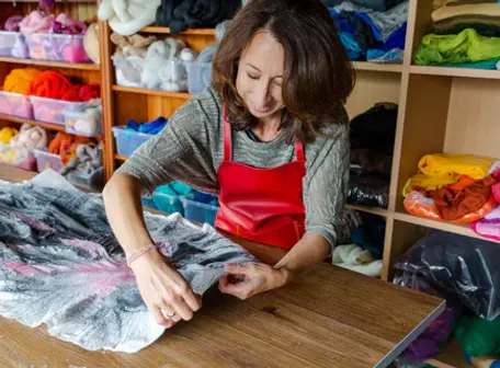 Originally from Poland Aga has been in NZ since 2019. Using age-old techniques, Aga's wool and fibre creations are unique and colourful. Aga teaches a range of felting and fibre workshops.