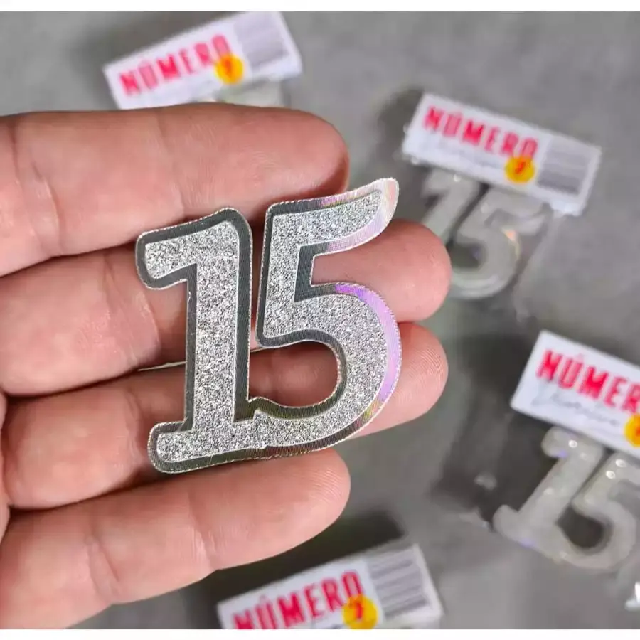 Miniatura: Kit Apliques Número 15 - 2D em Camadas  – Diversas Cores