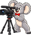 Cheerful Koala Cameraman Sticker.png