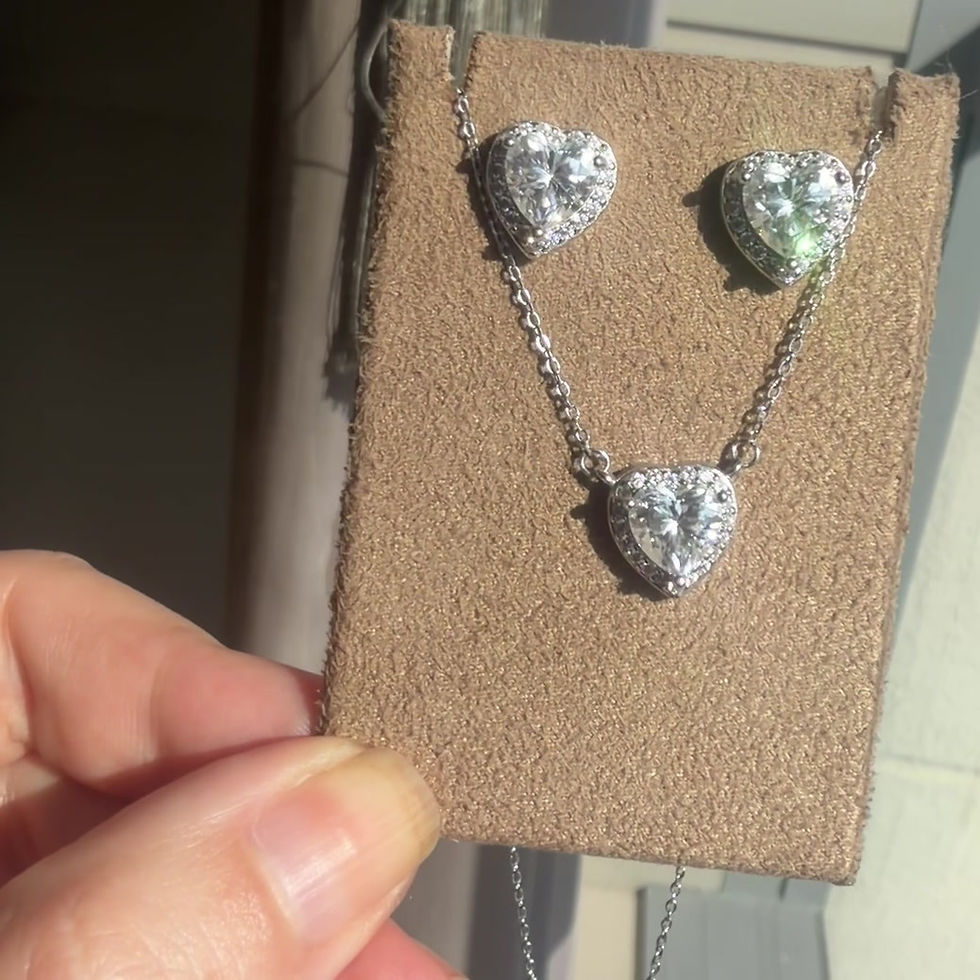 Miniatura: Brinco Moissanite Coração Princesa