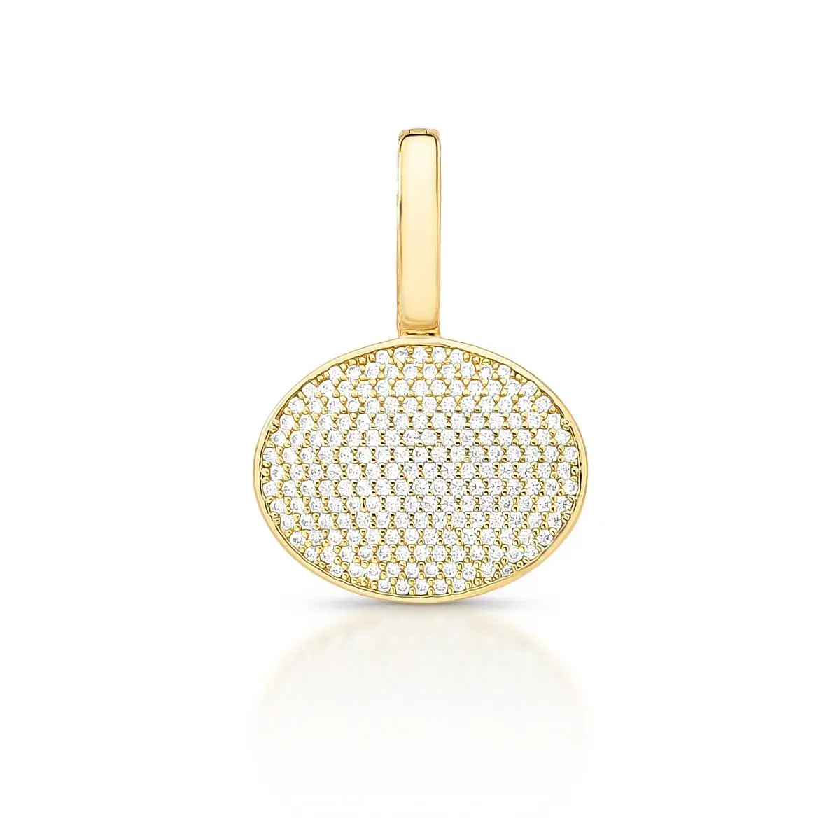 Pingente Riviera Pavê Oval Dourado