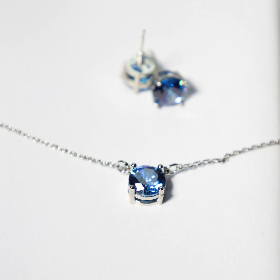 Miniatura: Conjunto Thaís Turmalina Azul 